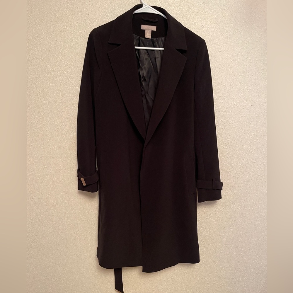 H&M double breasted tie front coat Sz 6